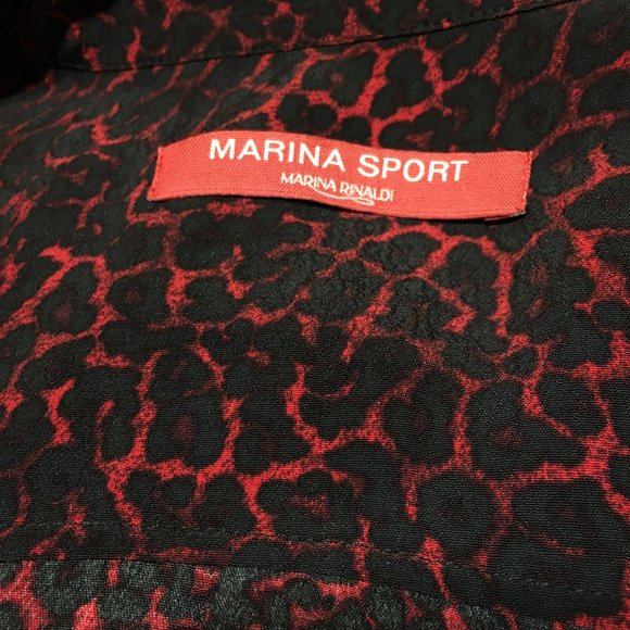 Marina Sport Long Sleeve Red Cheetah Print Dress - Picture 8 of 11
